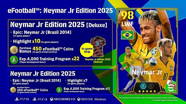 Hình ảnh quảng cáo cho phiên bản Ambassador Edition của Neymar Jr trong eFootball 2025